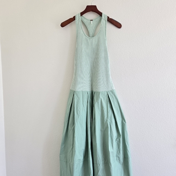 Free People Drops Of Venus Drop Waist Midi Dress Lime Green size Medium - Picture 4 of 16